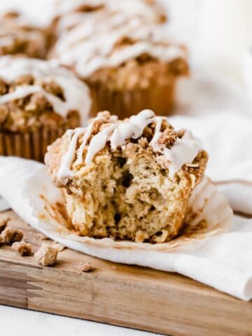 Apple Sour Cream Coffee Cake Muffins with Cinnamon Streusel Topping