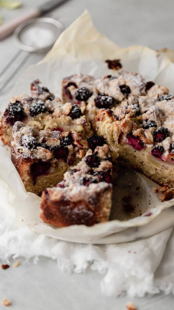 Blackberry Apple Crumb Cake with Almond Streusel