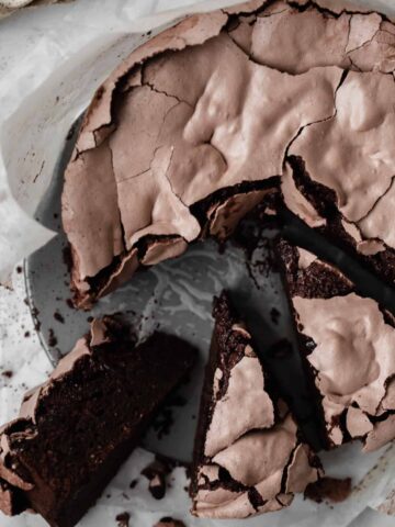 Chocolate Hazelnut Meringue Cake with Cocoa Powder