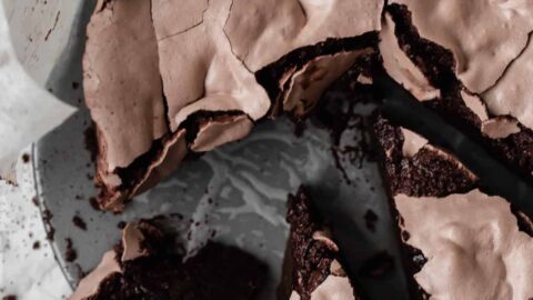 Chocolate Hazelnut Meringue Cake with Cocoa Powder