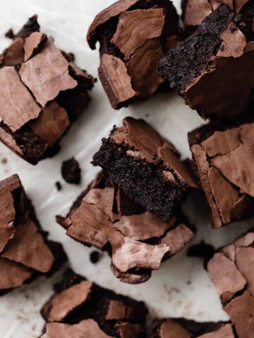 Best Fudgy Dark Chocolate Brownies with Crackly Crust