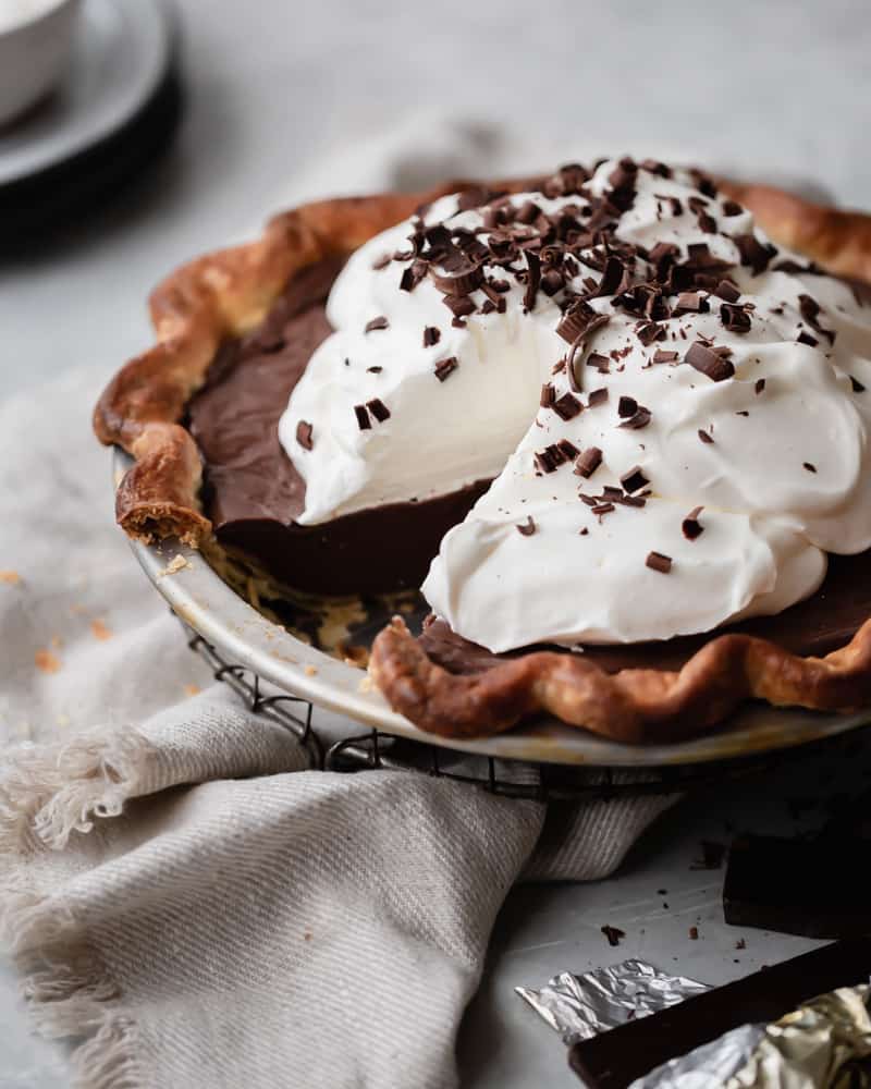 Chocolate Pudding Pie with Whipped Cream