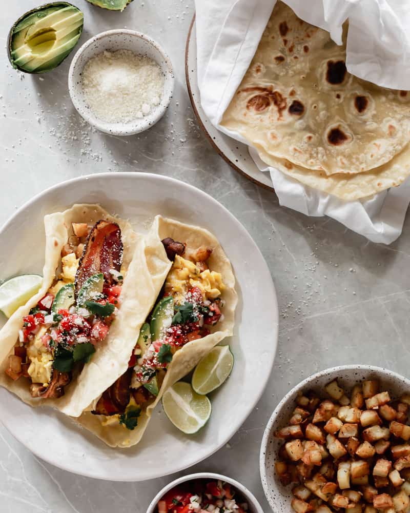 Homemade Flour Tortillas Made with Butter